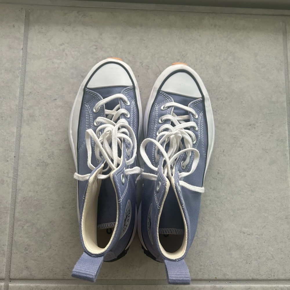 Converse Women’s High-Top Sneakers in Purple and White